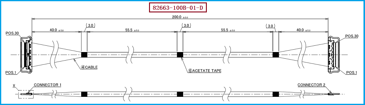 I-PEX 82663-100B-01-D极细同轴线束