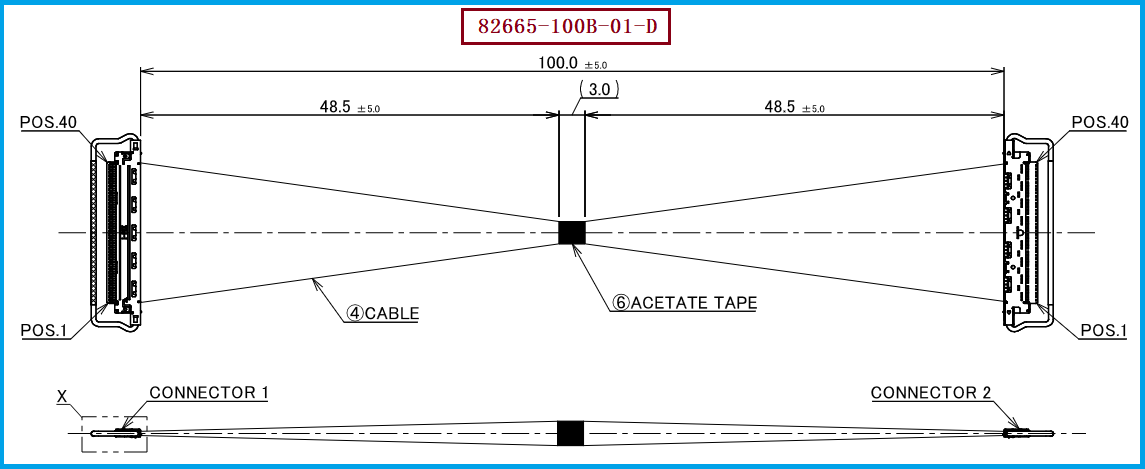 I-PEX 82665-100B-01-D极细同轴线束
