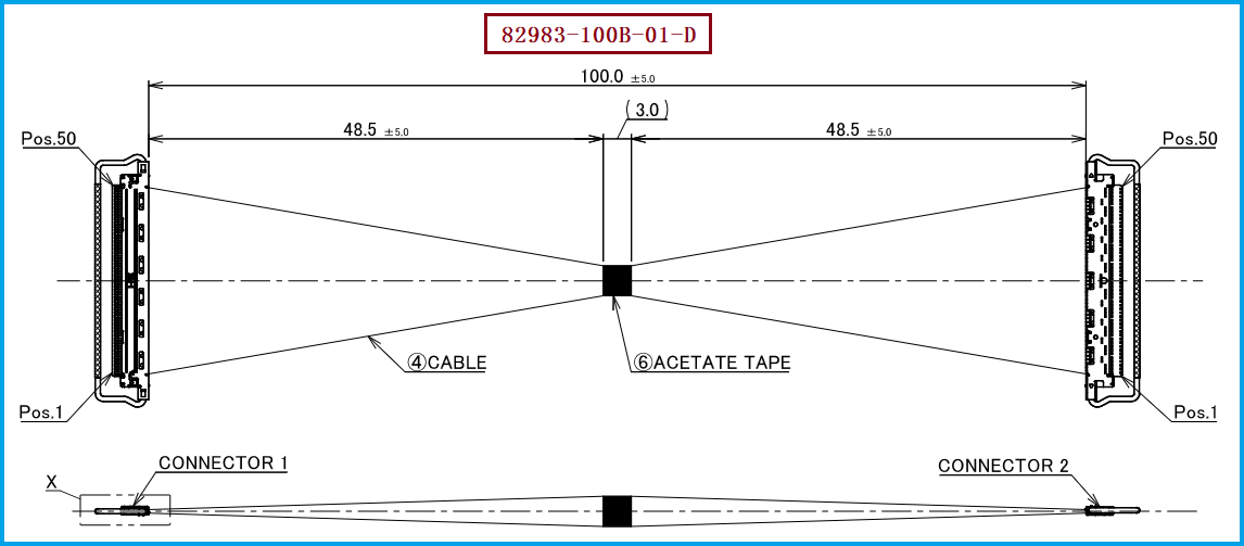 I-PEX 82983-100B-01-D极细同轴线束
