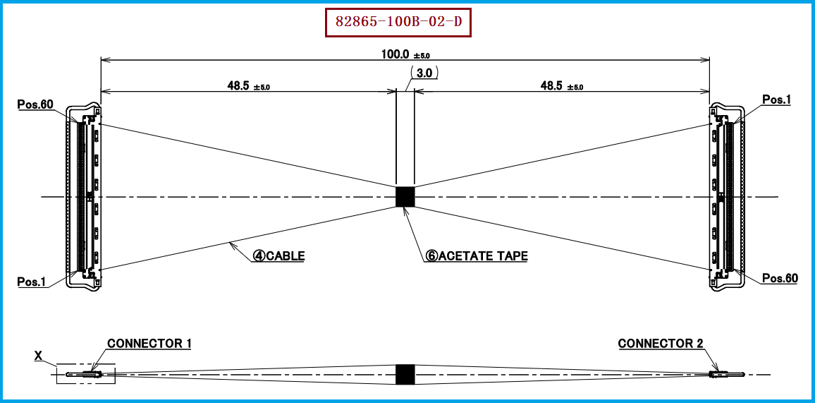 I-PEX 82865-100B-02-D极细同轴线束
