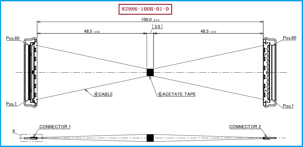 I-PEX 82986-100B-01-D极细同轴线束