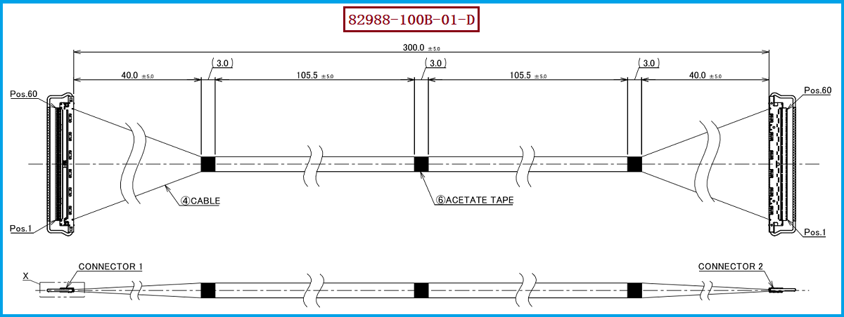 I-PEX 82988-100B-01-D极细同轴线束