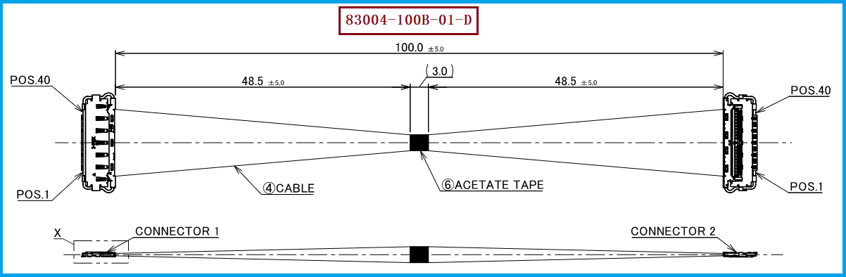 I-PEX 83004-100B-01-D极细同轴线束