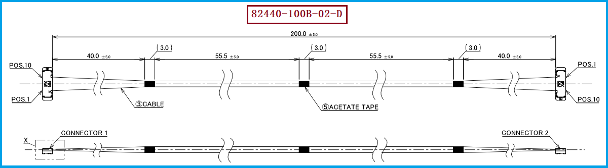I-PEX 82440-100B-02-D极细同轴线束