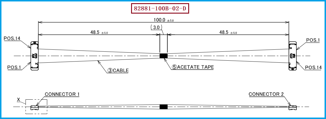I-PEX 82881-100B-02-D极细同轴线束