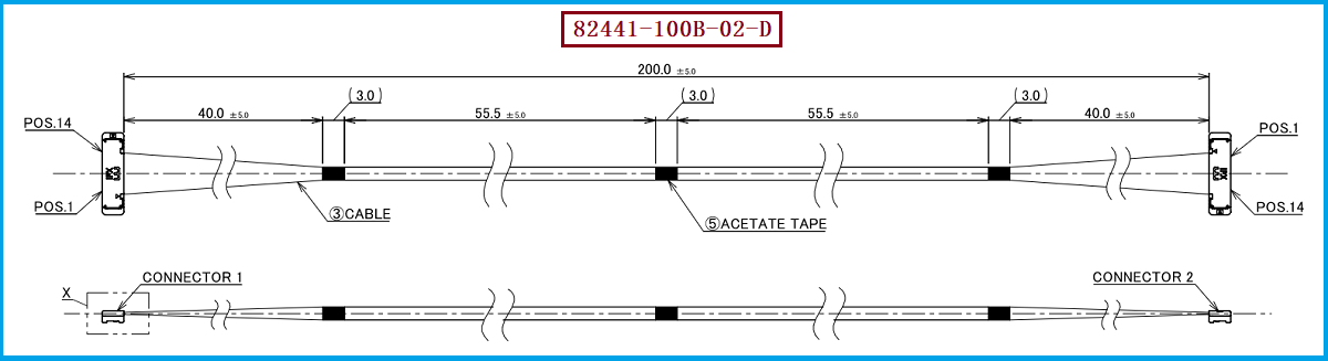 I-PEX 82441-100B-02-D极细同轴线束