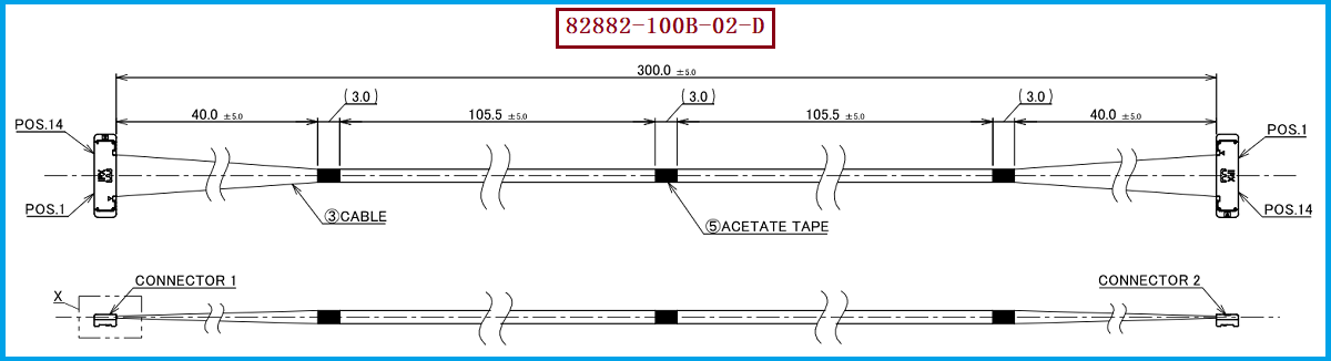 I-PEX 82882-100B-02-D极细同轴线束