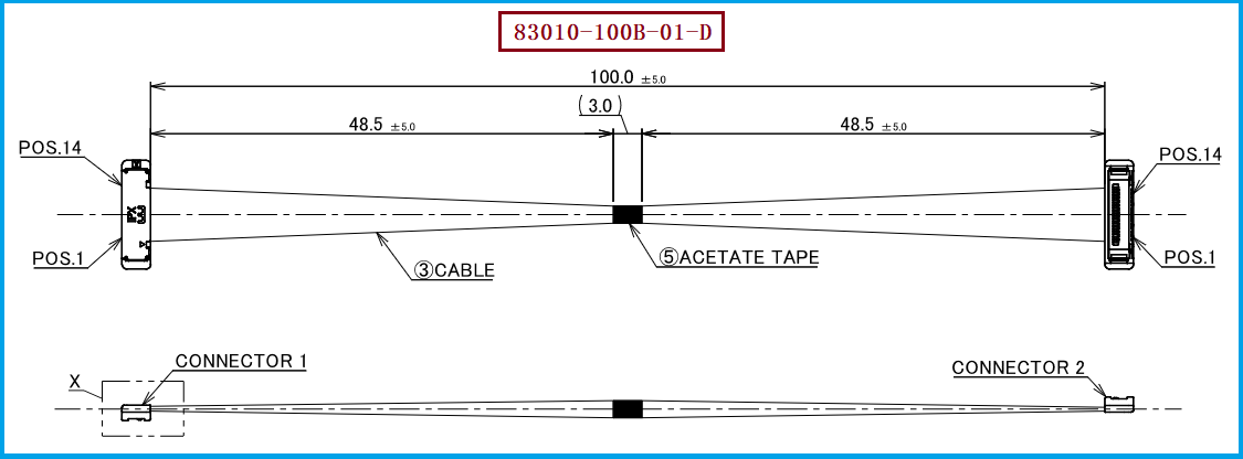 I-PEX 83010-100B-01-D极细同轴线束