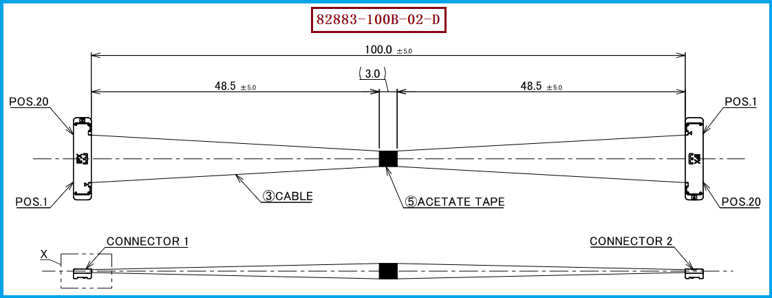 I-PEX 82883-100B-02-D极细同轴线束