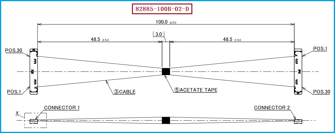I-PEX 82885-100B-02-D极细同轴线束