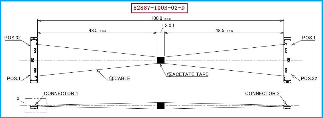 I-PEX 82887-100B-02-D极细同轴线束