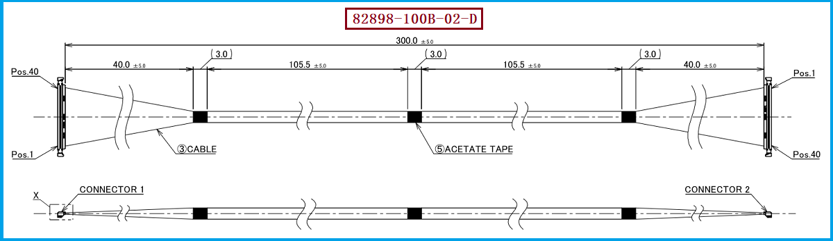 I-PEX 82898-100B-02-D极细同轴线束