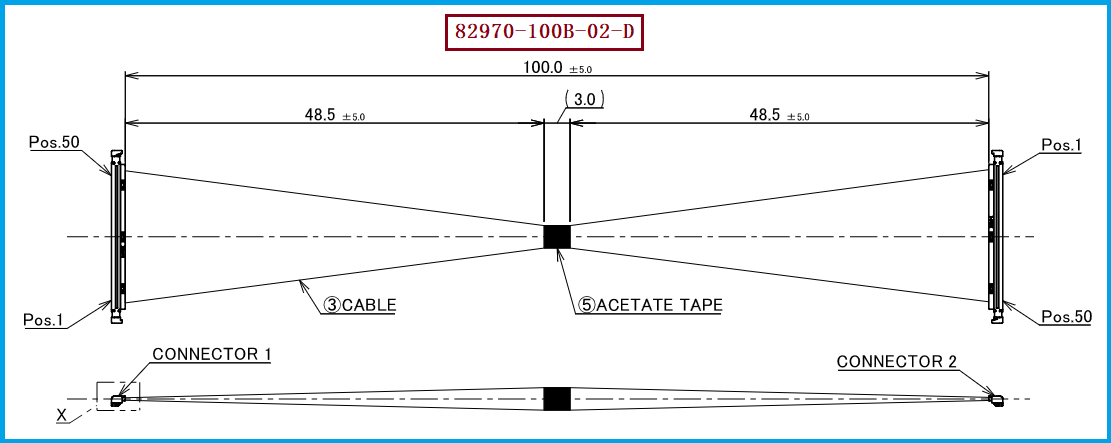 I-PEX 82970-100B-02-D极细同轴线束