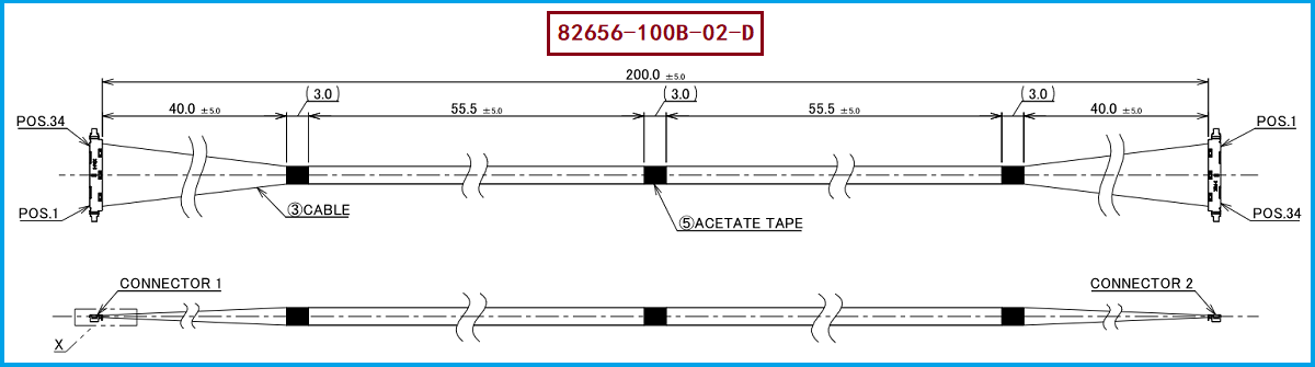 I-PEX 82656-100B-02-D极细同轴线束