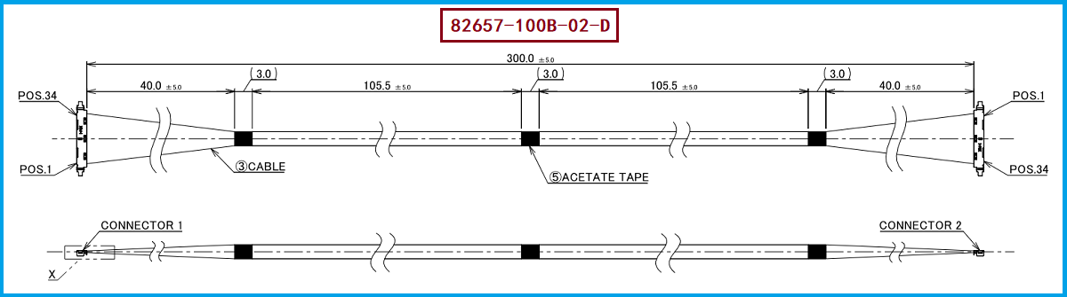 I-PEX 82657-100B-02-D极细同轴线束
