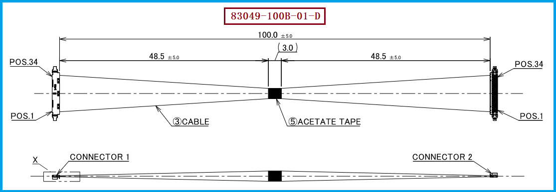 I-PEX 83049-100B-01-D极细同轴线束