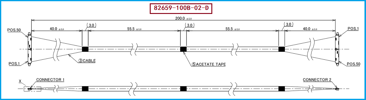 I-PEX 82659-100B-02-D极细同轴线束