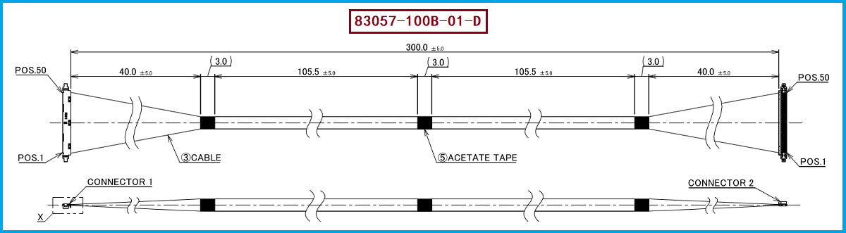 I-PEX 83057-100B-01-D极细同轴线束