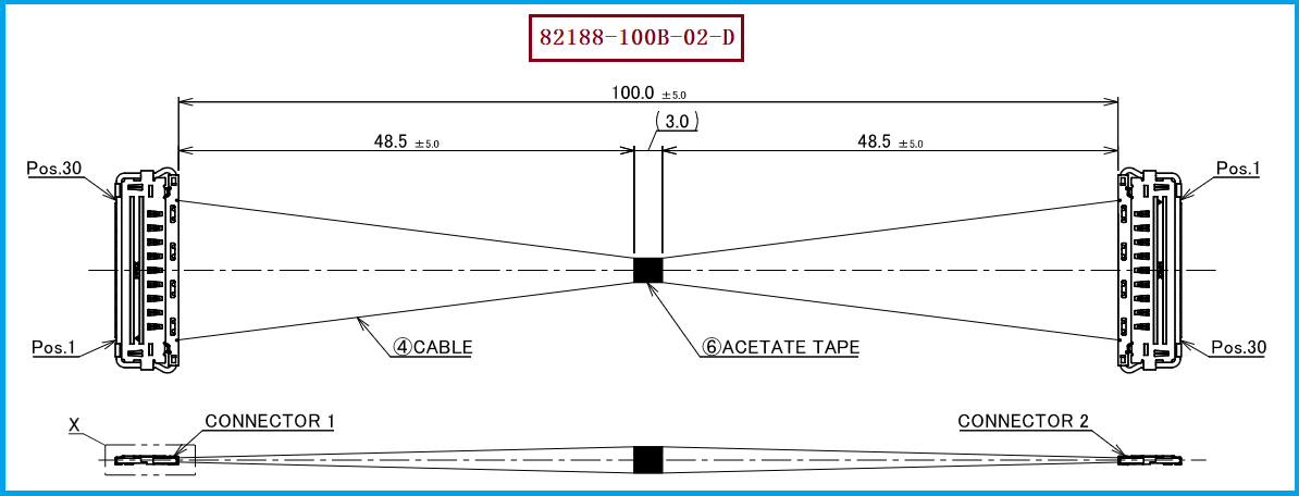 I-PEX 82188-100B-02-D极细同轴线束